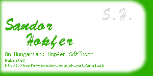 sandor hopfer business card